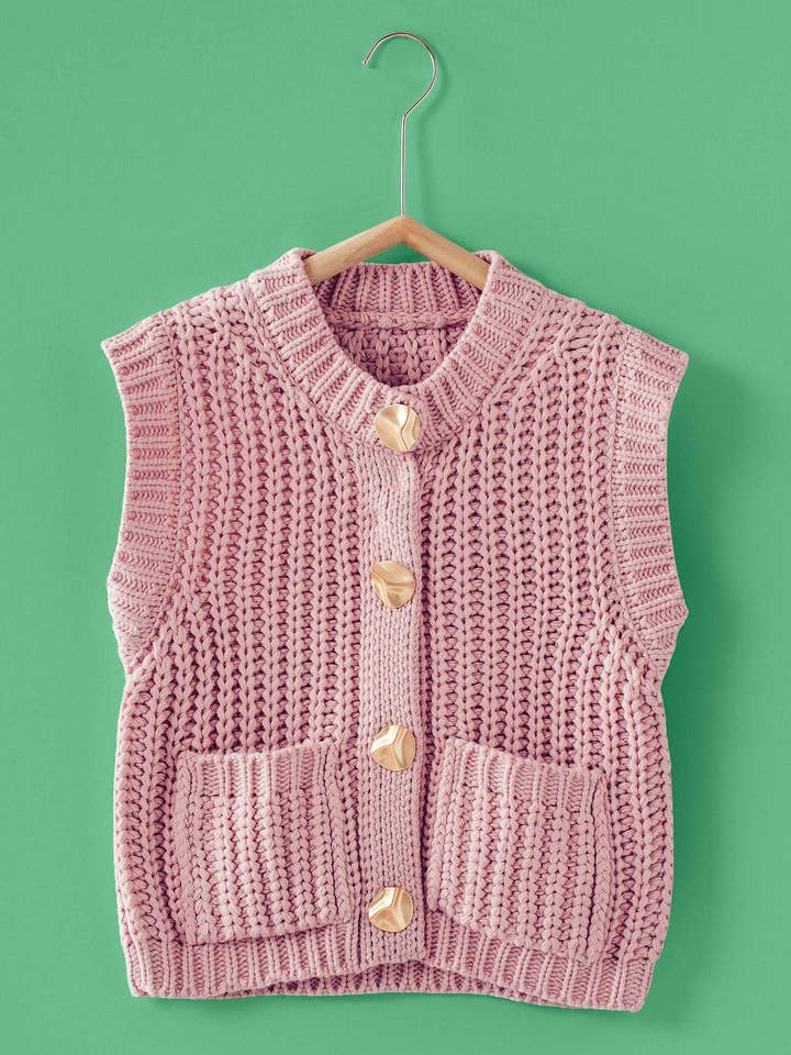Chunky Knit Sweater Vest for wholesale by Urban Daizy