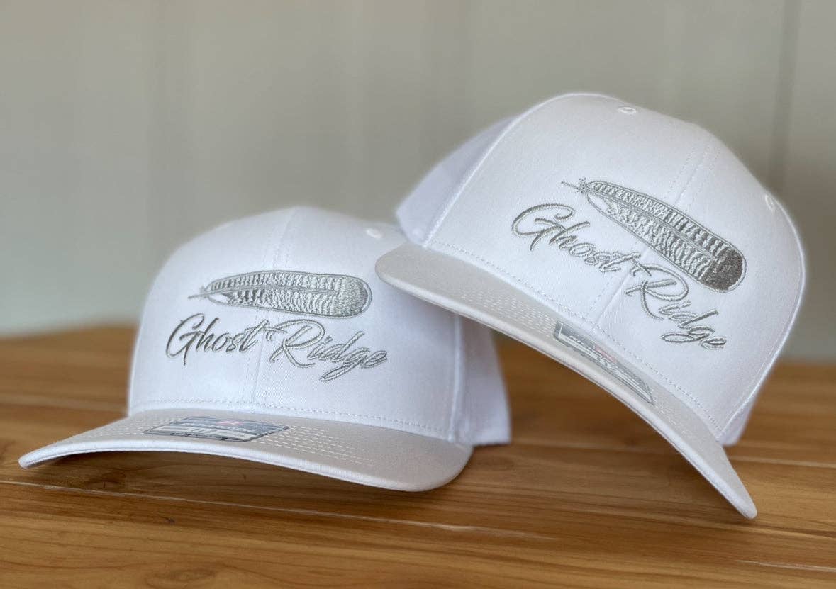 Ghost Ridge Brand - Wholesale Trucker Hat - Unisex - White Richardson 112 Feather0