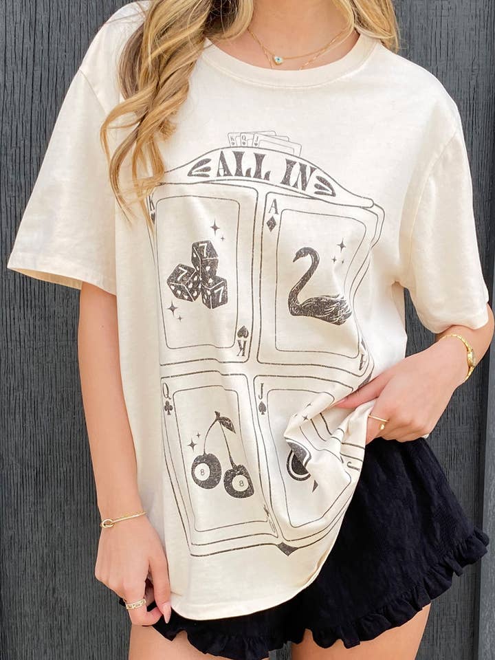 T-shirt graphique All In Bf pour la vente par Nectar Clothing