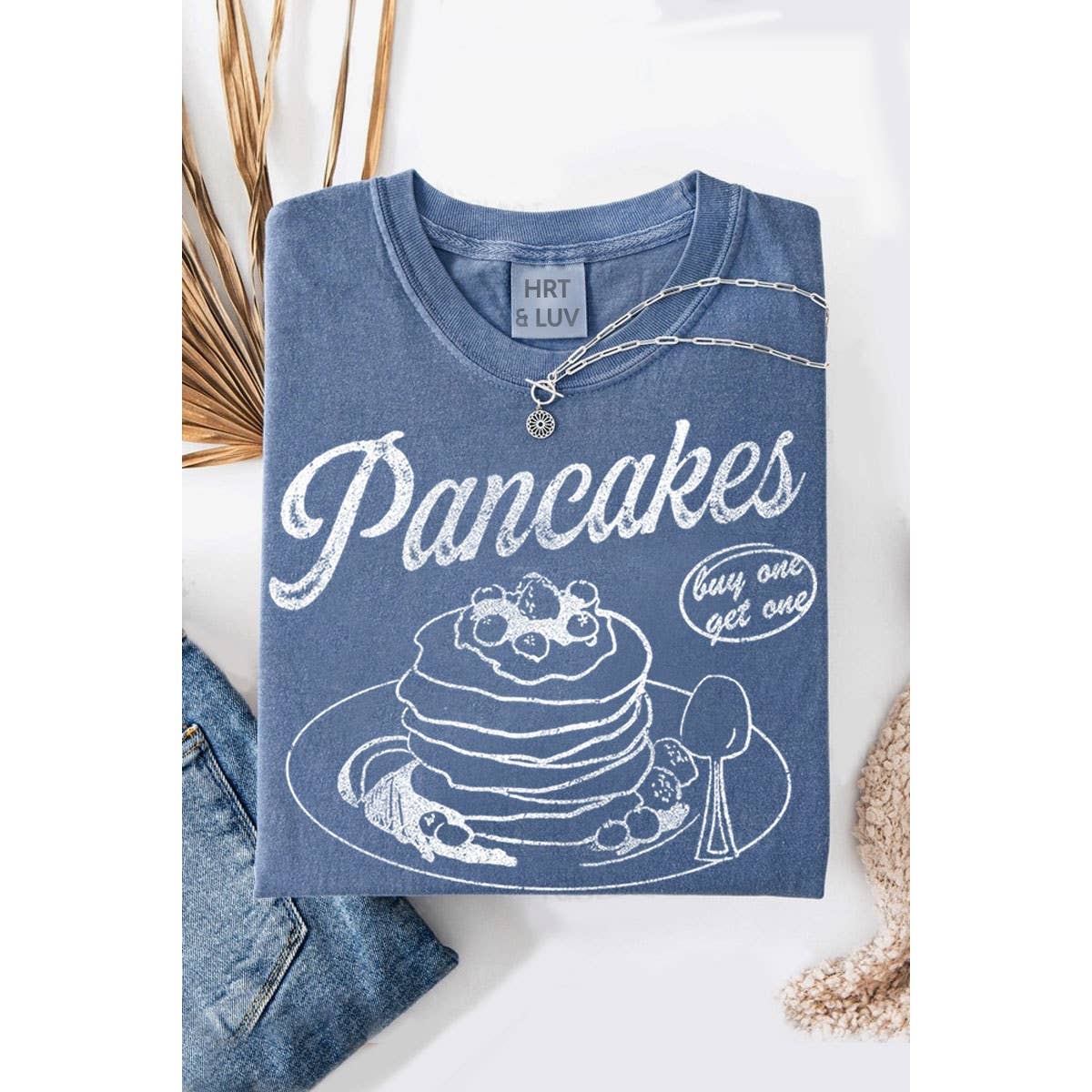 HRTandLUV - Wholesale T-Shirt (Graphic) - Women's - PANCAKES AND PANIC ATTACKS WASHED GRAPHIC TEE4