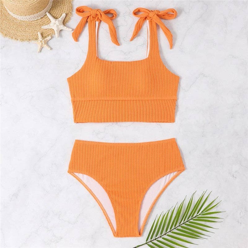 ShieldChic - Wholesale Two Piece Swimsuit - Women's - Two Piece High Waist Conservative Solid Color Swimsuit4