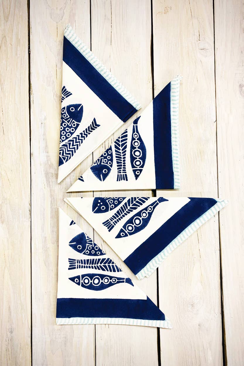 Sevya Handmade – wholesale Dinner & cloth napkin – Fish Napkin Set4