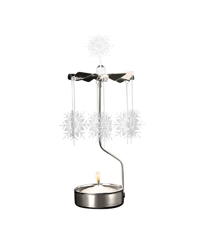 Talla Imports - Wholesale Candle Holder - Rotary Candleholder, Snowflake, White
