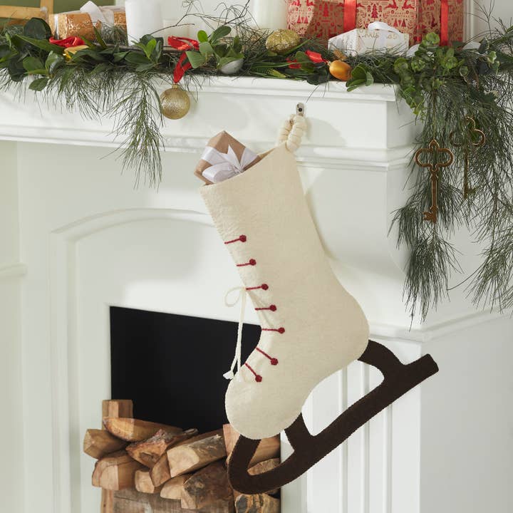 Arcadia Home - Wholesale Holiday Stocking - Ice Skate, Figure Skate Handmade Christmas Stocking4