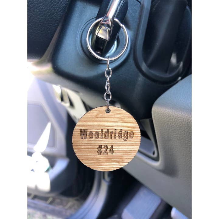TWWKY - Wholesale Keychain - Unisex - Wood Baseball Keychain- Personalized and Custom Made