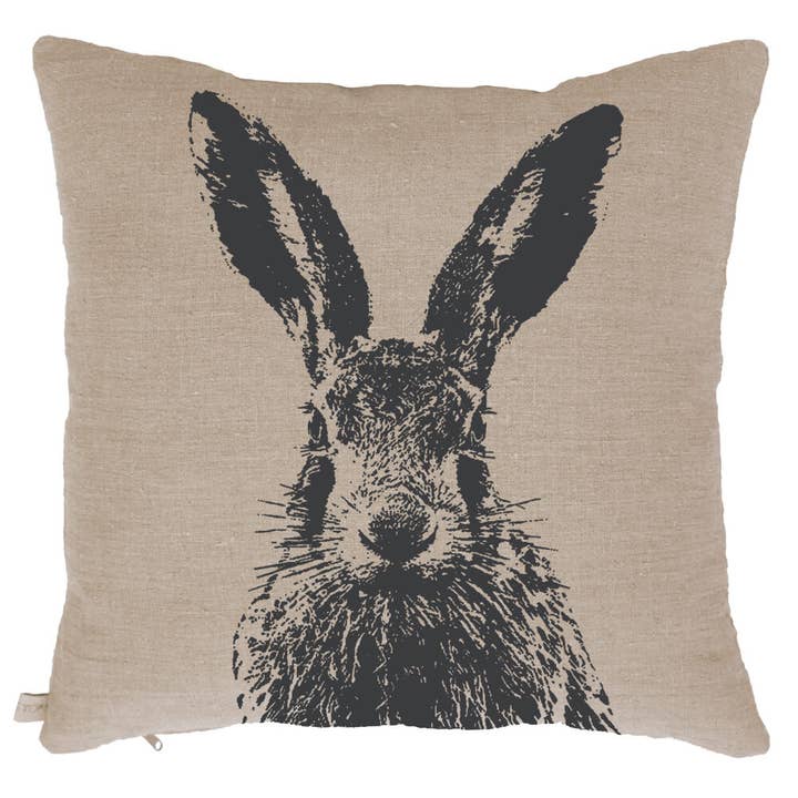 Almofada de linho Natureza Lebre - Antracite por atacado de Frohstoff Meike Marie Buchholz