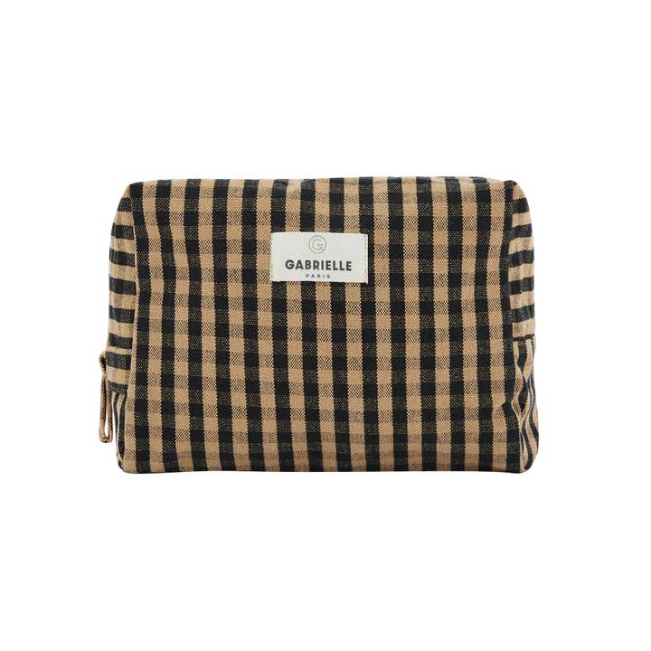 Gabrielle Paris - Wholesale Toiletry Bag - Women's - Vichy Café cotton toiletry bag2