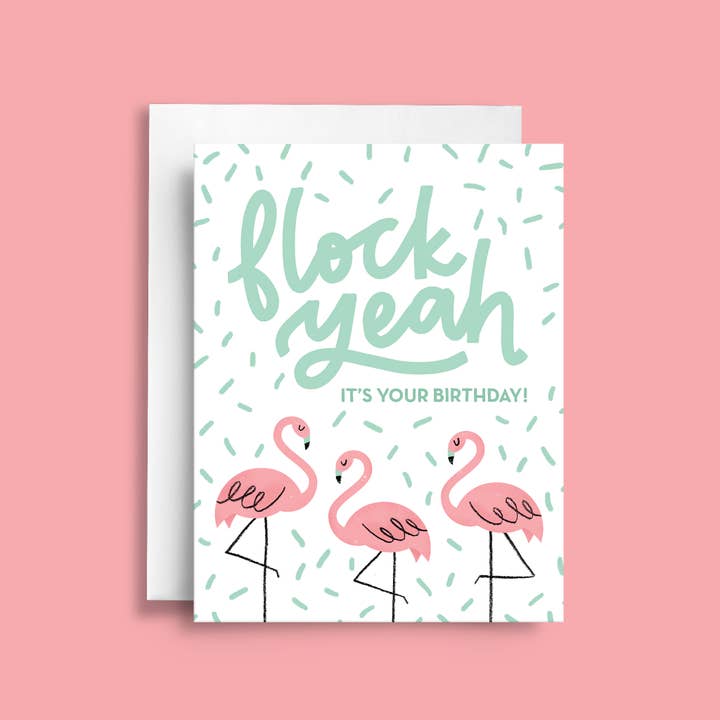 Natasia Makes – Großhandel Geburtstagskarten – Flock Yeah Flamingo | Geburtstagskarte