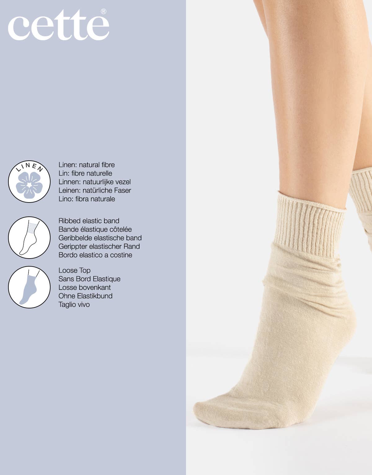Cette - Wholesale Socks - Women's - Linen Socks without Elastic Band, Women Socks, Natural Fibre12