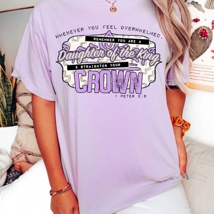 Daughter Of A King Tee for wholesale by Psalms & Grace Design Co.