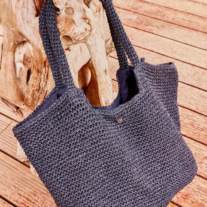 Seaspray Swimwear – wholesale Beach bag – Dominica Woven Bag In Black3