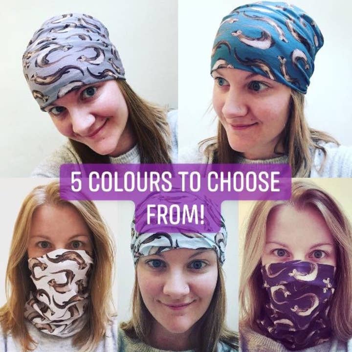 Otter Multi-Functional Head & Neckwear - scarf tube for wholesale by Catherine Redgate: Illustrator