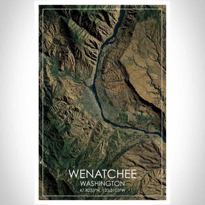 JACE.design - Wholesale Art Print - Wenatchee WA Map Print Satellite3