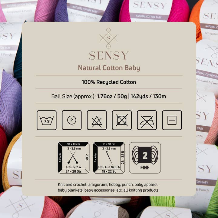 Sensy - Wholesale Yarn - Sensy Premium 100% Soft Cotton Yarn for Amigurumi Knitting a