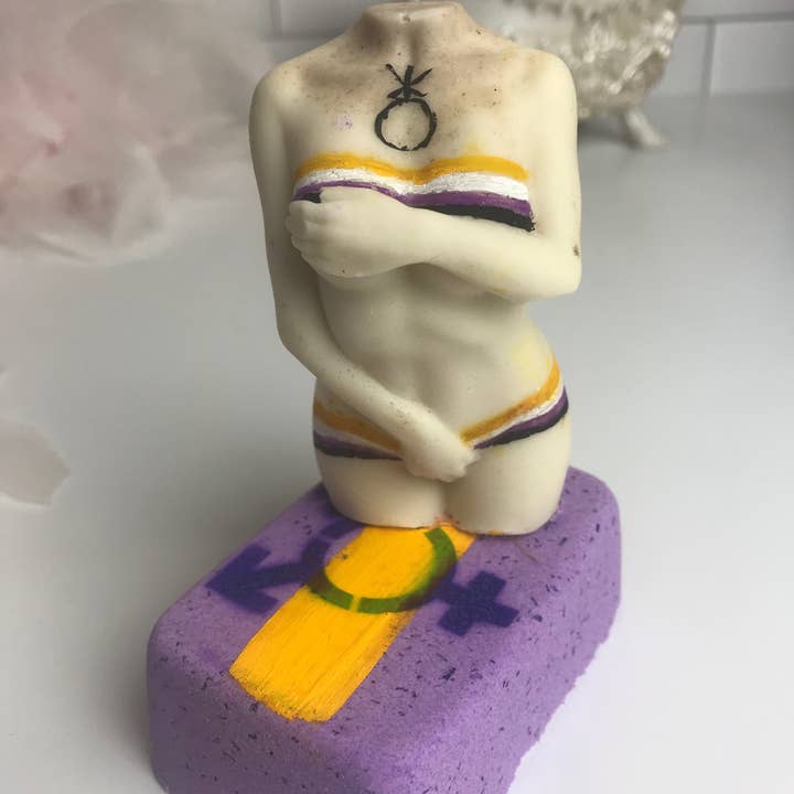 LGBTQ non-binary bath bomb for wholesale by Honeycat Cosmetics