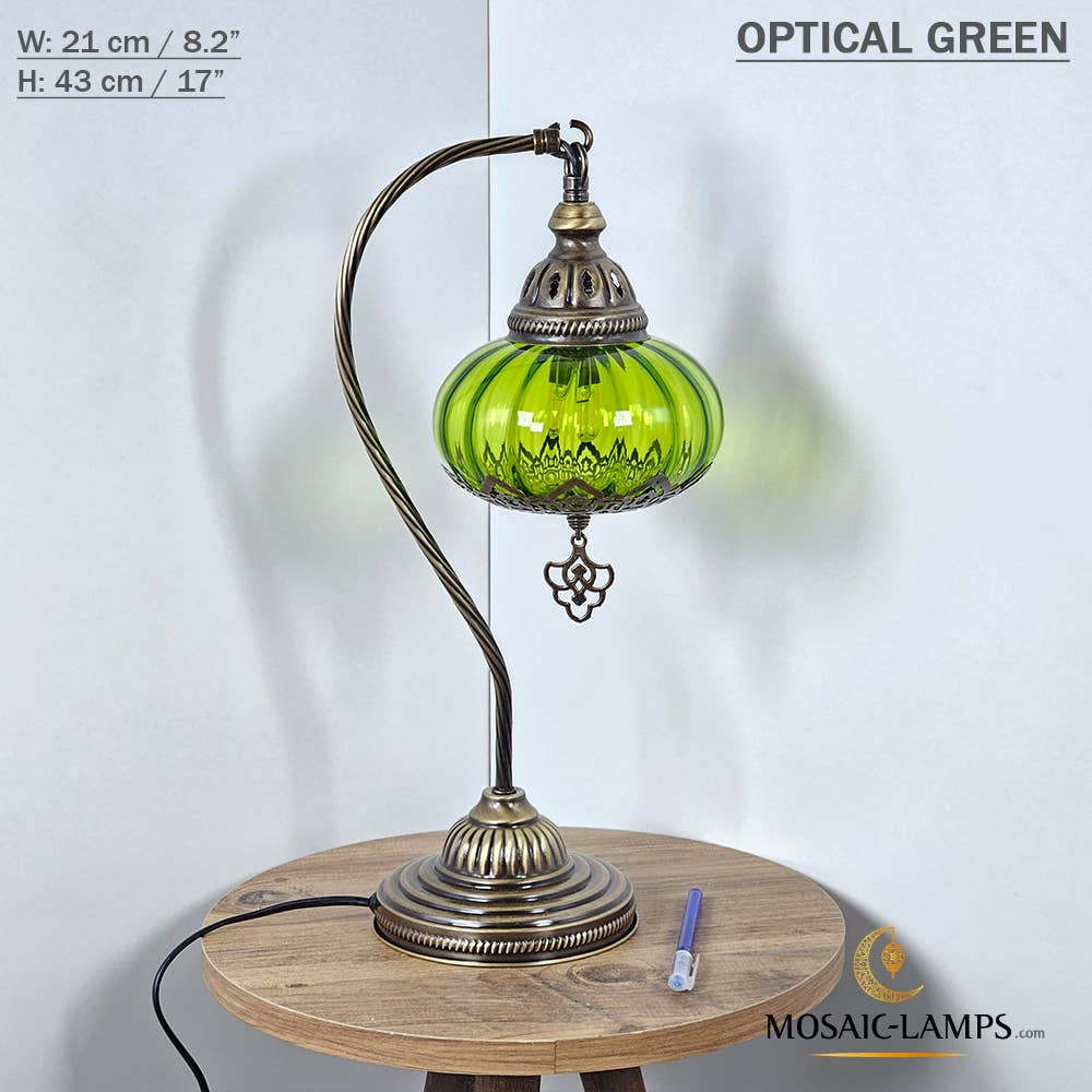 Mosaic Lamps - Vente Lampes d'appoint/de bureau - Lampe de table en verre clair à col de cygne, 8 modèles différents - Ottoman Gooseneck20