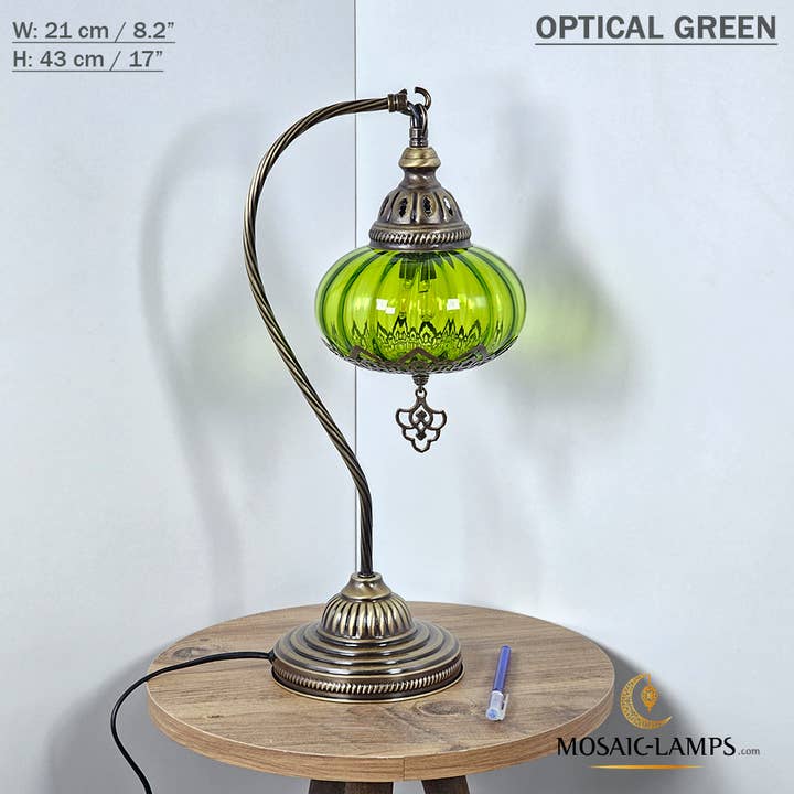 Mosaic Lamps - Vente Lampes d'appoint/de bureau - Lampe de table en verre clair à col de cygne, 8 modèles différents - Ottoman Gooseneck20