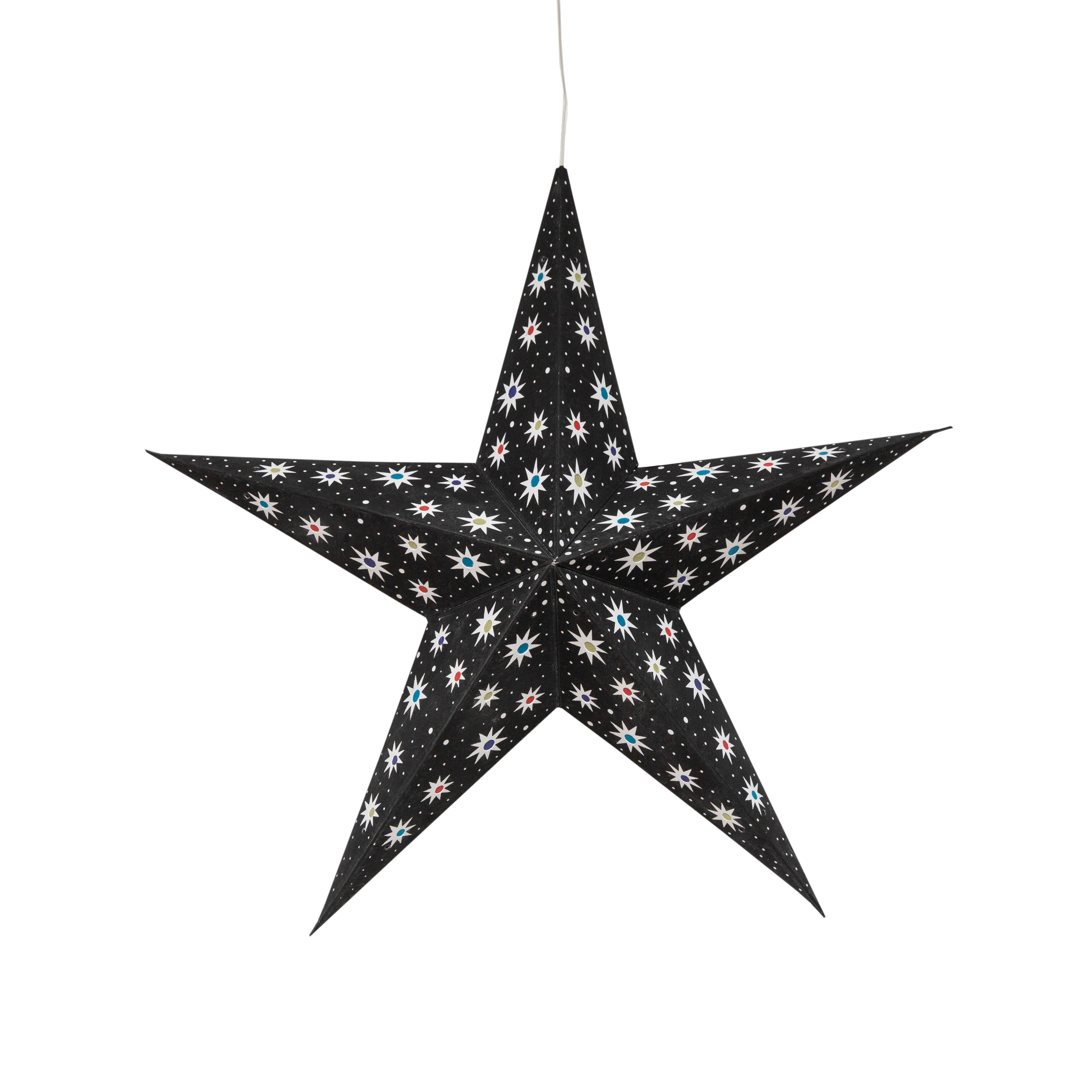 Artschatz LLC - Wholesale Paper Lantern/Lamp - Starry Night 5 Point 15" Paper Star Lantern Light7