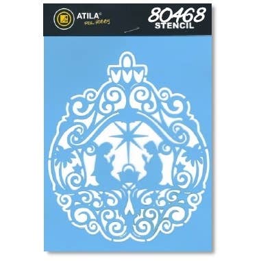 Atiladecor, Artesanato Lda - Wholesale Stencil/Craft Die - Presepio Stencil Inside Decorated Ball 15X20Cm