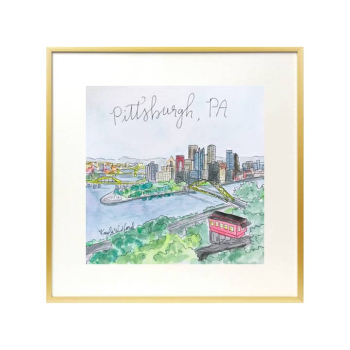 "Pittsburgh, Pennsylvania" (PRINT) for wholesale by Kayla Weber Art