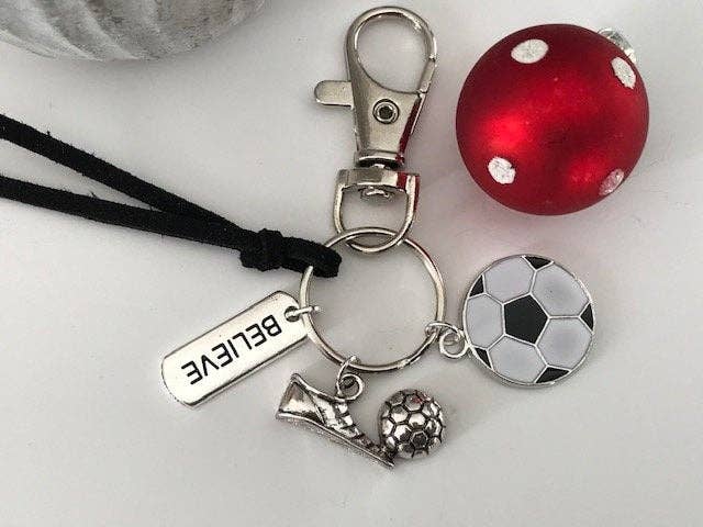 Miss DJ Angel - Wholesale Keychain - Unisex - Football keychain, soccer keychain, football theme, shoe and ball, sports ball gift4