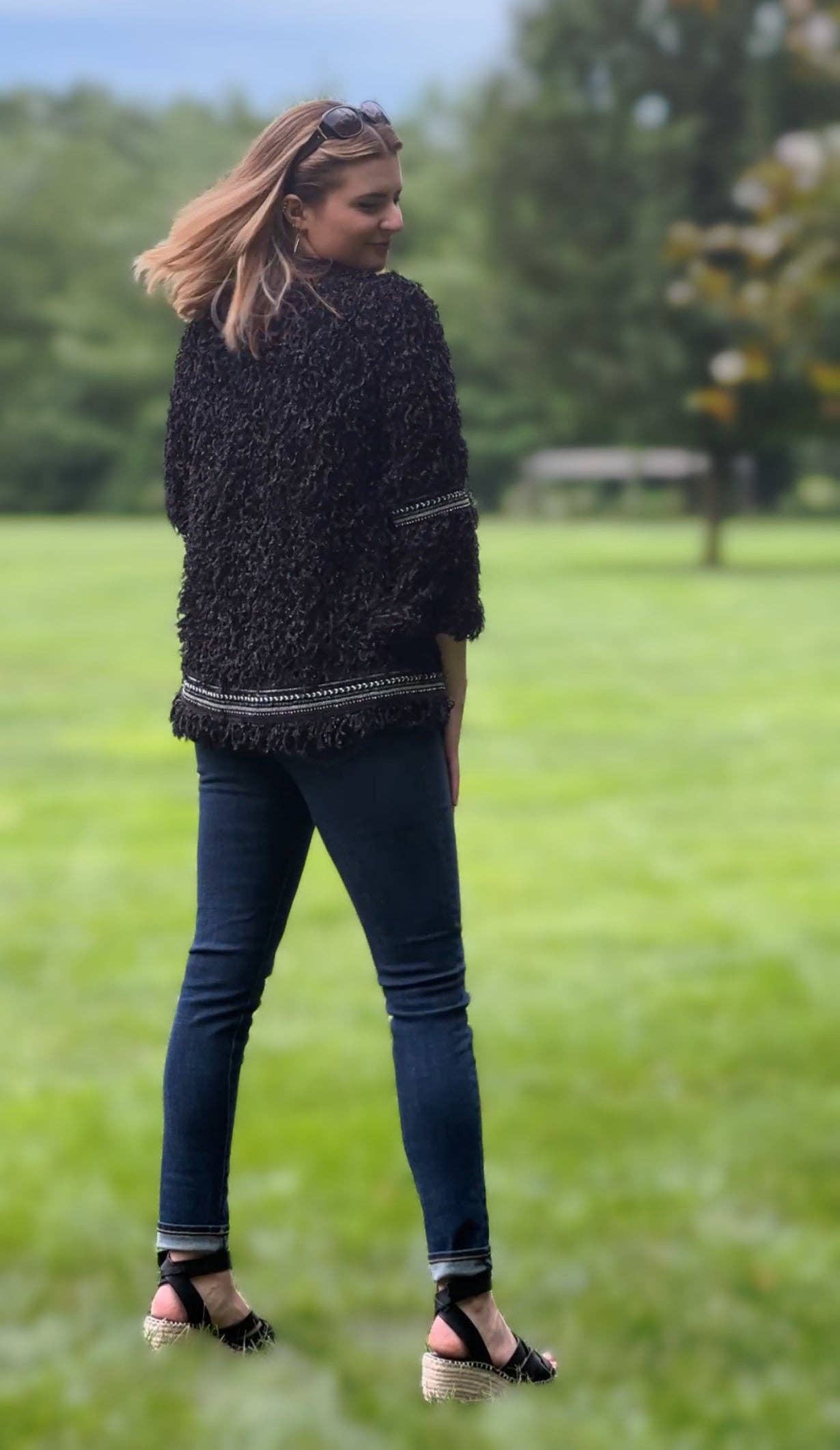 Black Shaggy Fur Jacket for wholesale on Faire10