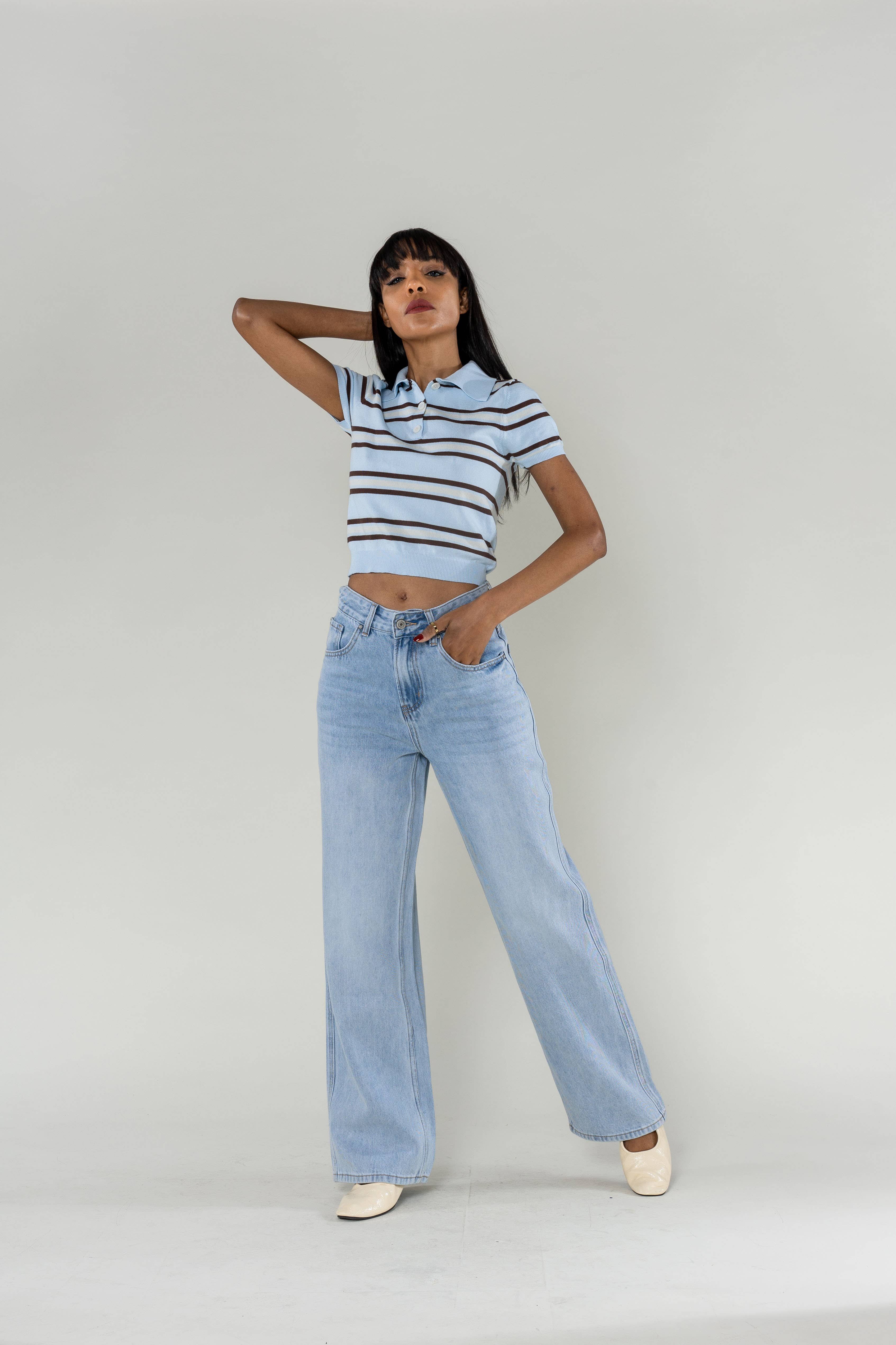 Nina Carter - Venta al por mayor Vaqueros - Mujer - Jean Lyocell Nina Carter de talle alto, corte recto ancho