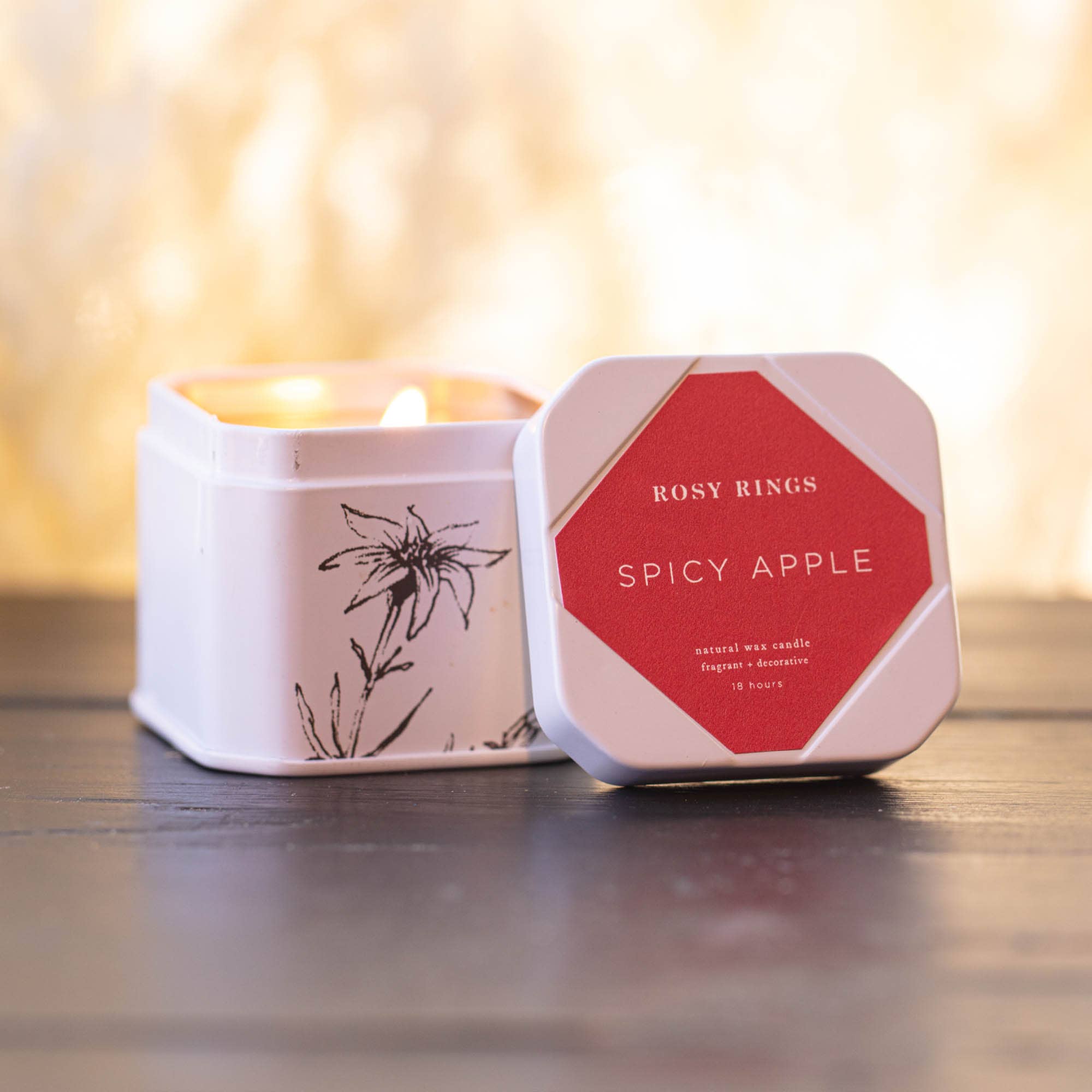 Rosy Rings - Wholesale Travel Candles - Petite Tin Candle - Spicy Apple1