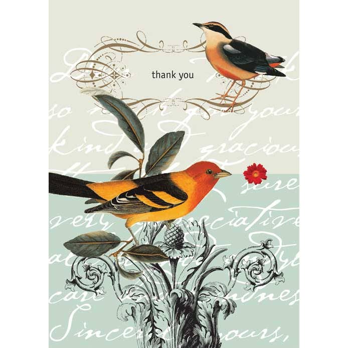 Thank You Birds Greeting Card for wholesale by Potluck Press