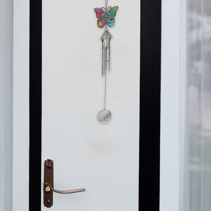 Multi 23" Colorful Butterfly Spinner & Wind Chime for wholesale on Faire1