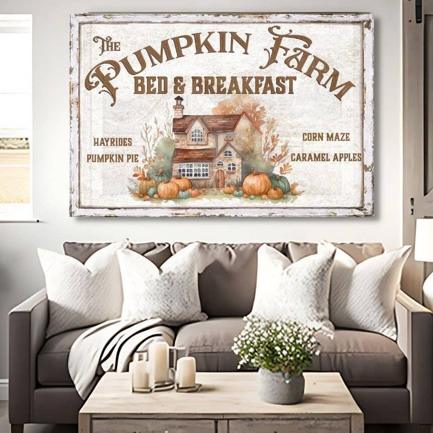 Olive Branch Farmhouse - Wholesale Canvas Art - Pumpkin Farm Bed & Breakfast Vintage Wall Art5