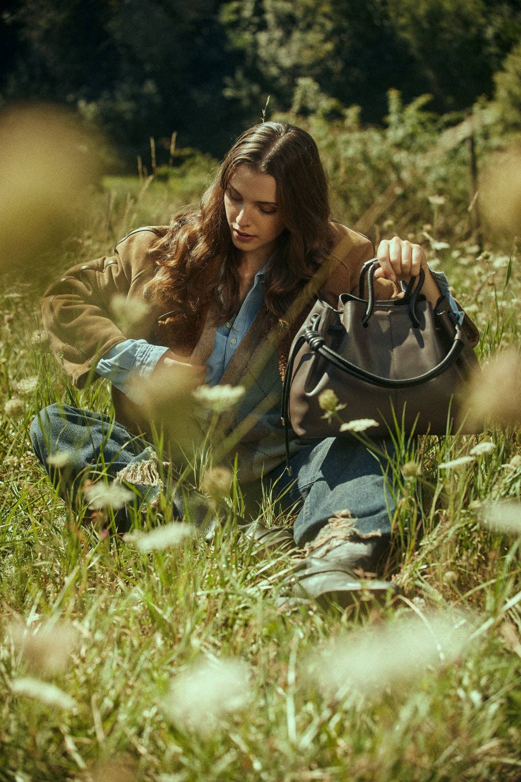 Roberta Gandolfi – Großhandel Tragetasche – Damen – Gisella Große Tasche mit doppelter Tragbarkeit, Hand- oder Schultertragetasche aus weichem Kalbsleder12