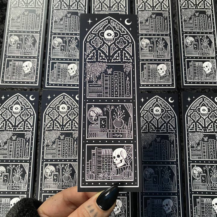 Soni Graves - Wholesale Bookmark - Witch Bookshelf Bookmark: Double Sided, Spooky Whimsical6
