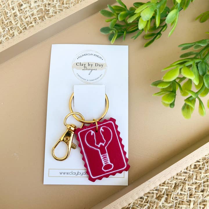 Clay by Day Designs - Wholesale Keychain - Women's - Lobster Keychain, Maritimes, Nova Scotia - Polymer Clay