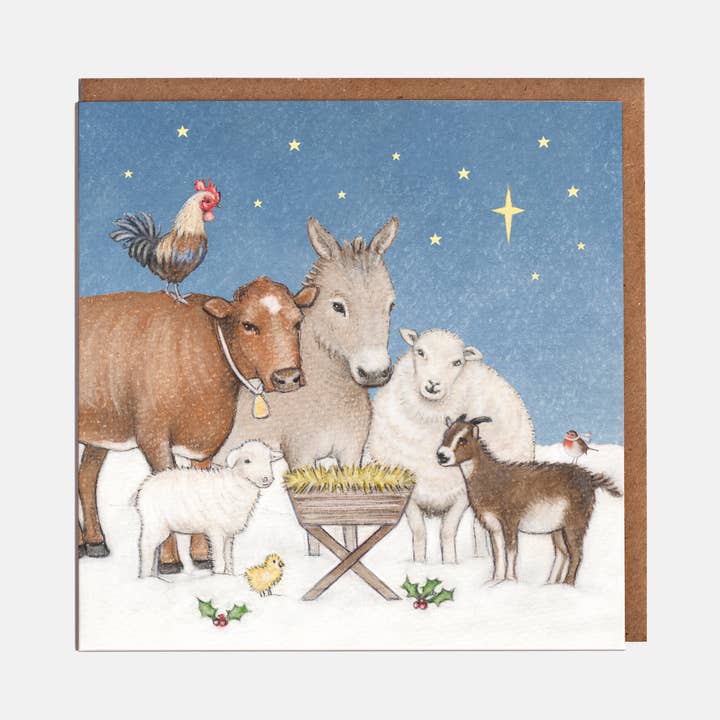 Religious Nativity Scene Christmas Card - Blank for wholesale by Lottie Murphy