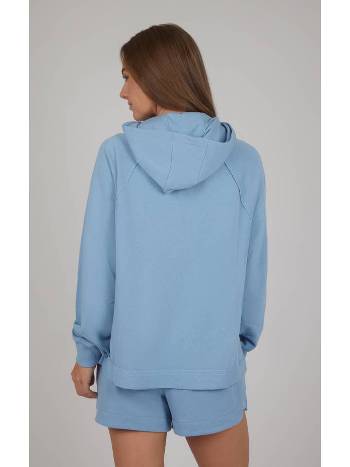 90 Degree by Reflex & Yogalicious - Wholesale Hoodie - Women's - Women's Washed Terry Relaxed Hoodie w Raw Edge - Open Pack 6