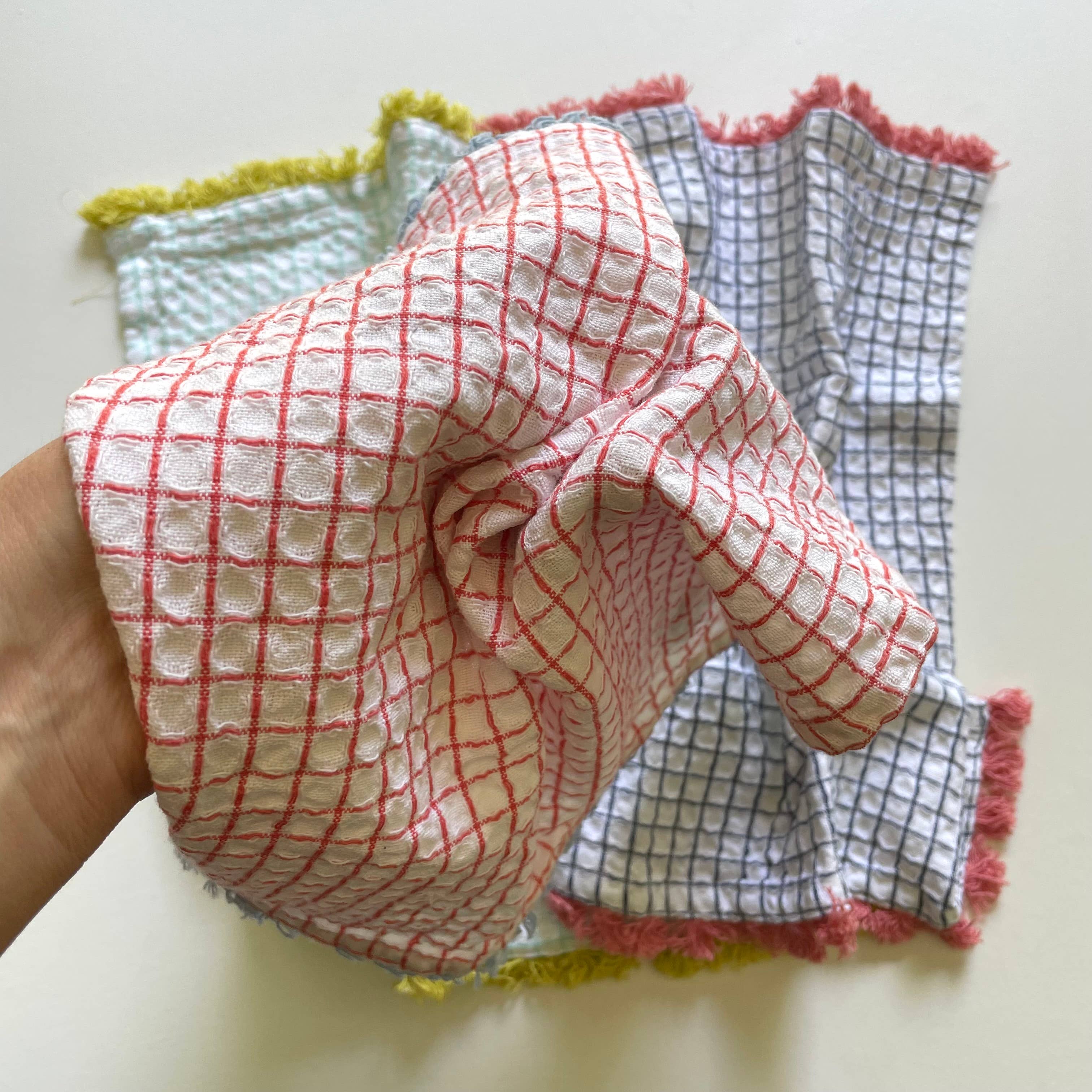 fort & field - Wholesale Dishcloth - 100% cotton waffle square bright fringe kitchen dishcloth5
