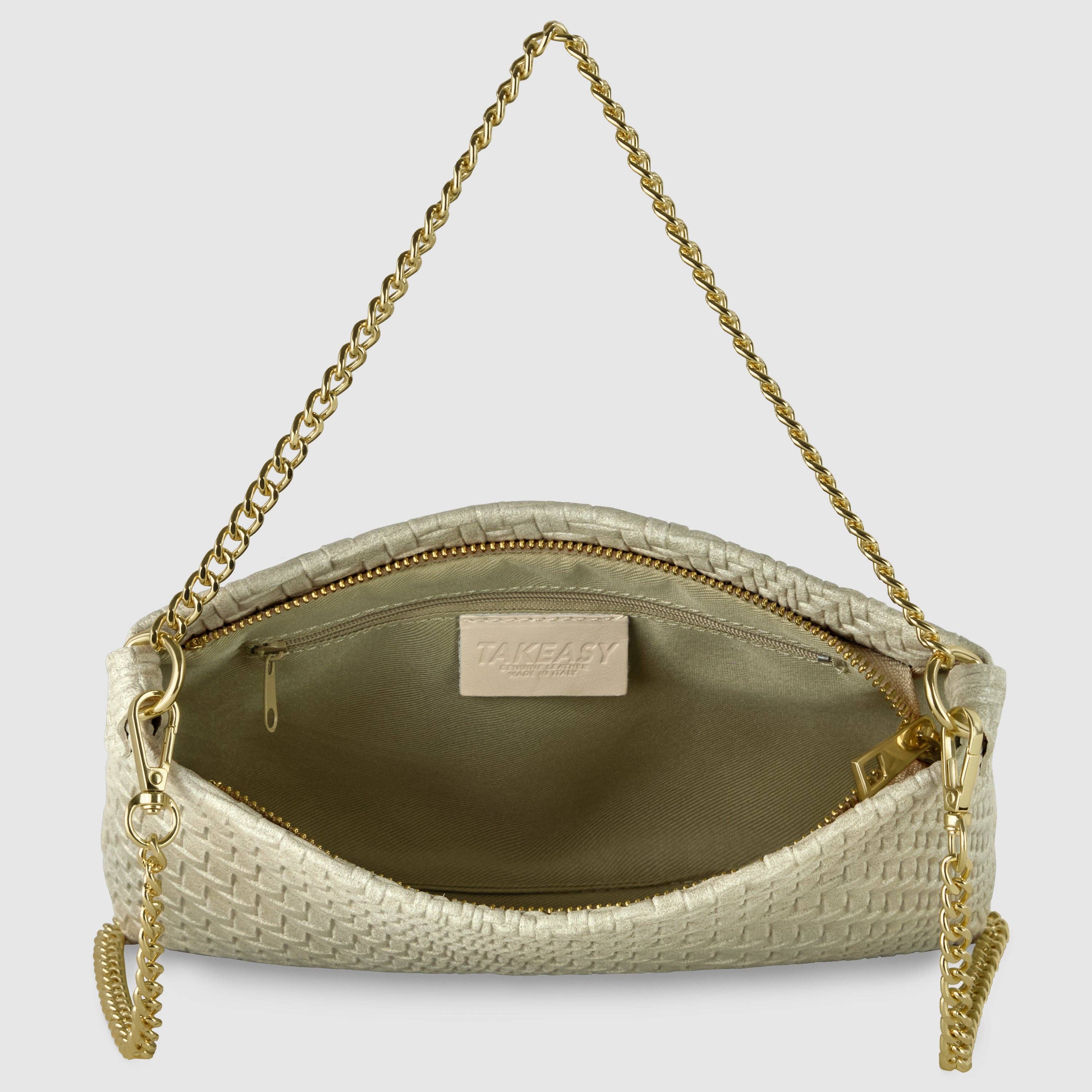 TAKEASY - Vente Sac à bandoulière – femme - Sac bandoulière en cuir suédé à carreaux3