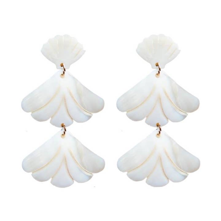 Mermaid Shell Statement Drop Earrings for wholesale by St Armands Designs of Sarasota