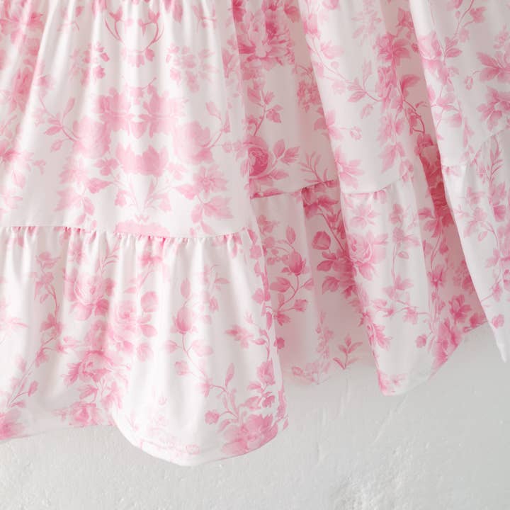 Auraquise - Wholesale Dress - Kids - Girls Summer Pink Floral Patchwork Slip Dress