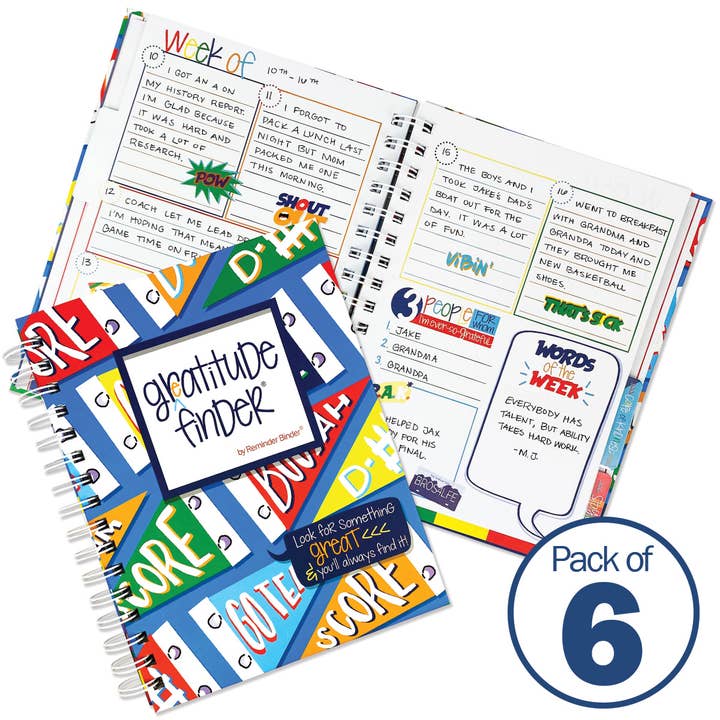 Gratitude Finder® Journals | Adventure Series | Pack of 6 for wholesale by Denise Albright®