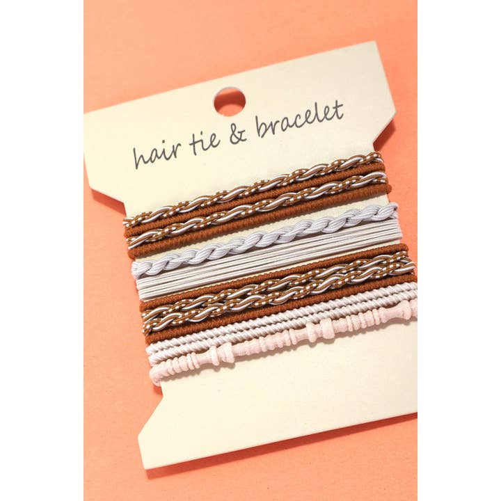 JOSSLYN by wall to wall - Wholesale Woven/Braided Bracelet - BOHO DUAL FUNCTION KNOT BRACELET HAIR TIES | 40BH103