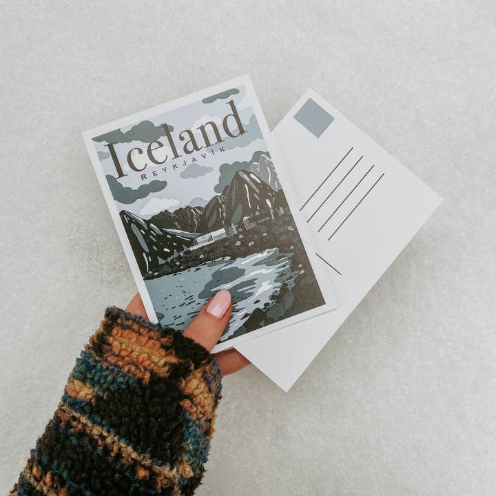 Iceland Postcard | Reykjavik Postcard | Iceland Art for wholesale by BrollyWeather