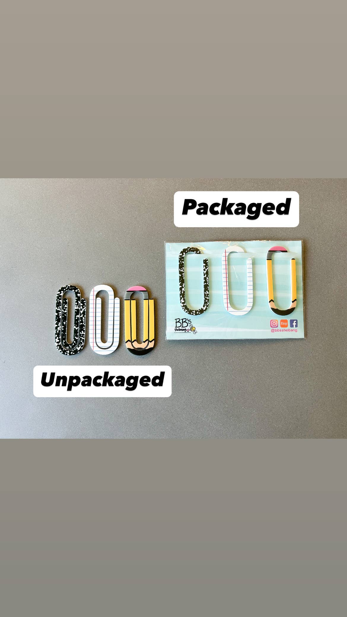 BB’s Shebang- Custom Gifts - Wholesale Bookmark - Teacher Paperclip Bookmark set, bookmark gift for teacher, 1