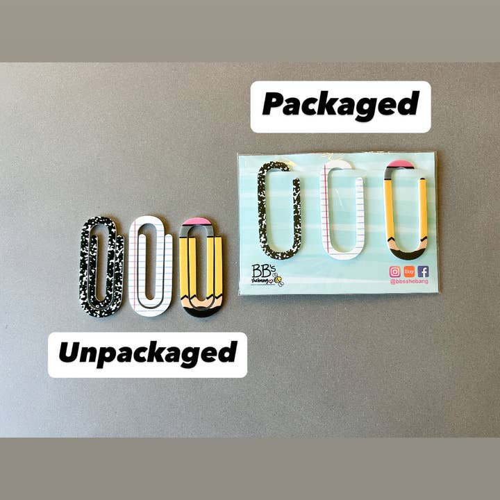 BB’s Shebang- Custom Gifts - Wholesale Bookmark - Teacher Paperclip Bookmark set, bookmark gift for teacher, 1