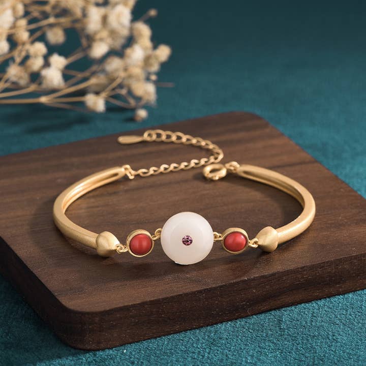Ein rosa Auge in Jade-Armband für den Großhandel von Bright MacMing