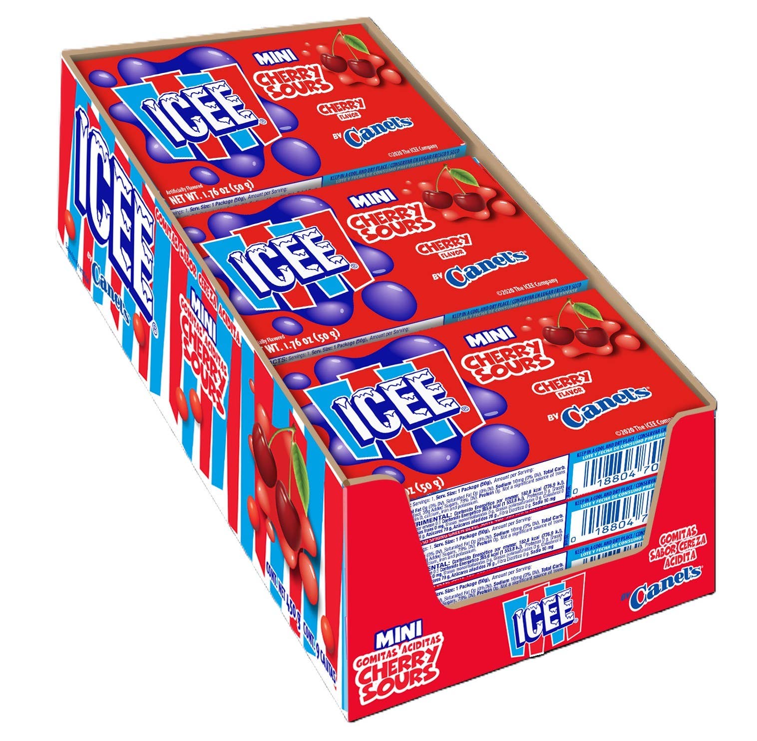 Grandpa Joe's Candy Shop - Wholesale Hard Candy - ICEE Cherry Sour Minis 1.7oz, 9ct