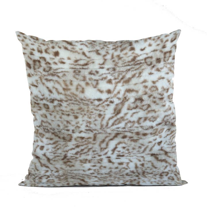 Plutus Light Brown Luxe Lash Animal Faux Fur Luxury Throw Pillow for wholesale by Plutus Home Brands