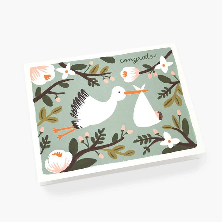 Rifle Paper Co. - Wholesale Baby Card - Congrats Stork Card1