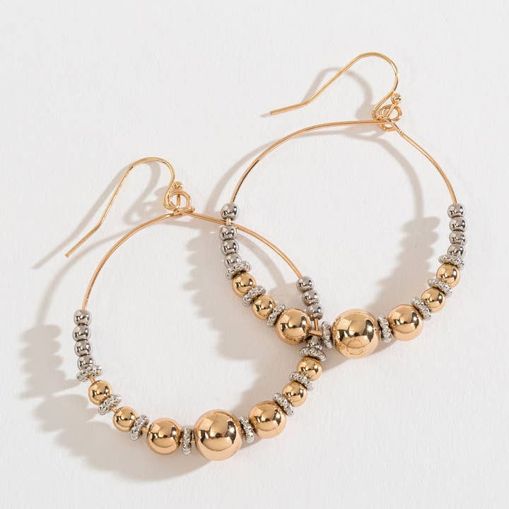 Sale - Mixed Bead and Pearl Hoop Earrings Beach Jewelry for wholesale by Elsie & Zoey